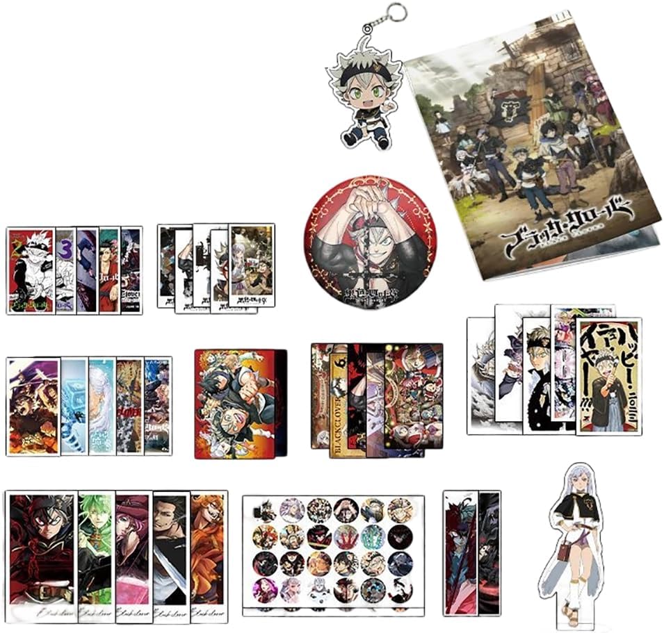 Black Clover Lucky Bag Goods, 116 Piece Set, Drawing Book, Can Badge, Acrylic Stand, Key Holder, Surround Decoration, Figurine, Cute Goods, Birthday Gift