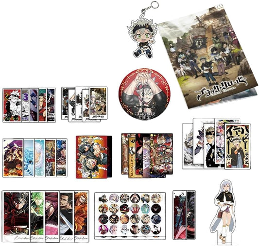 Black Clover Lucky Bag Goods, 116 Piece Set, Drawing Book, Can Badge, Acrylic Stand, Key Holder, Surround Decoration, Figurine, Cute Goods, Birthday Gift