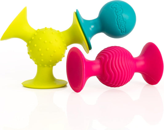 ファットブレイン(Fat Brain Toys) 赤ちゃんおもちゃ ピップスクイグズ 3個セット 吸盤付き FA089-1 正規品