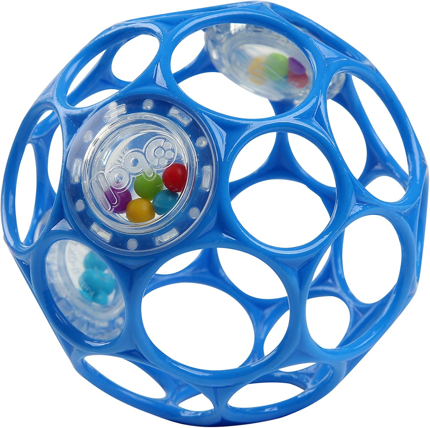 Bright Starts Oball 12281 Oball Rattle, Baby Stroller Toy, Teeth, Rattle, Softball, Baby Shower, Blue