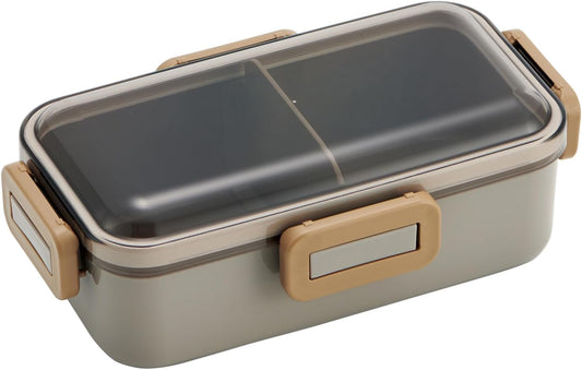 Skater PFLB6AG-A Bento Box, 17.9 fl oz (530 ml), 1-Tier, Women's, Made in Japan, Leak-Resistant 4-Point Lock, Lunch Box, Dishwasher Safe, Microwave Safe, Nature Color, Mauve Gray