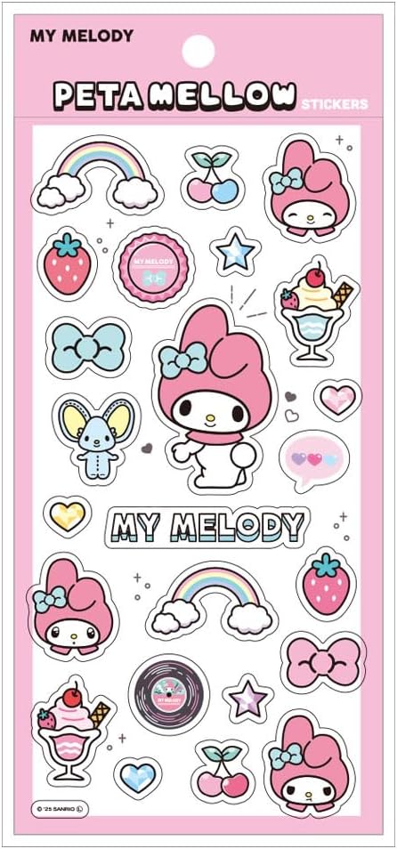 T's Factory Sanrio Characters Peta Melou Stickers My Melody Approx. H 6.9 x W 3.5 inches (175 x 90 mm) SR-5546947MM
