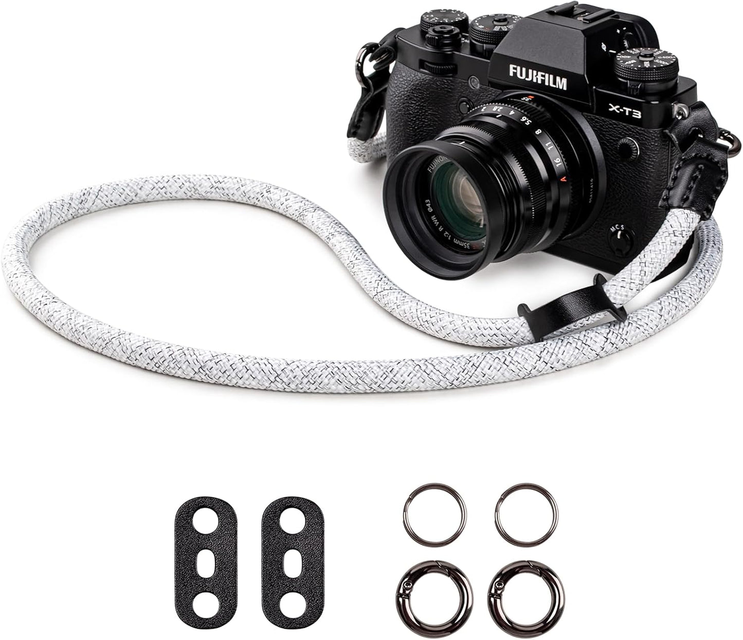 [VOVMOEYA] Camera Strap, Shoulder Strap for Fujifilm X100VI, Sony A6700, Canon EOS R10, Nikon Zf, Camera Rope, Crossbody Shoulder Quick Release Climbing Rope, Nylon with Metal Ring Neck Strap for SLR