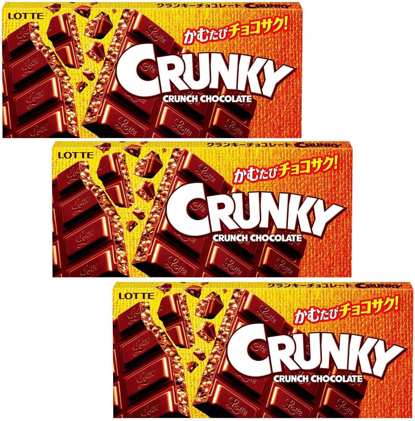 Lotte Cranky 1 x 3 Chocolate Bar, Classic Chocolate, Chocolate Snacks, Crispy, Tea Confectionery, Compact