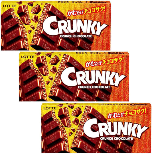 Lotte Cranky 1 x 3 Chocolate Bar, Classic Chocolate, Chocolate Snacks, Crispy, Tea Confectionery, Compact
