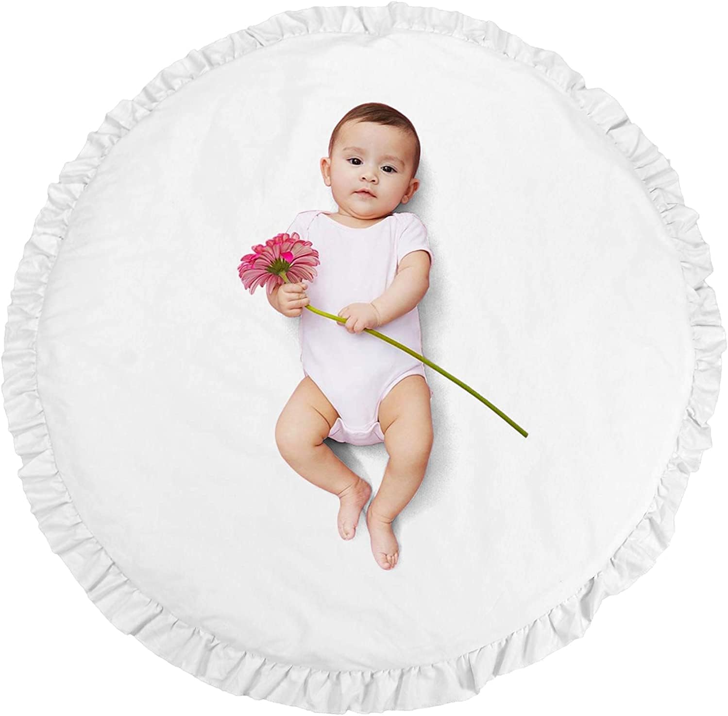 Baby Play Mat, Round Baby Mat, Stylish, Play Mat, Rug, Circle Mat, Baby Crawl Mat, Soft, Cotton, Blanket Lace Pad, Super Soft, Washable, Washable, Removable, Fluffy, Thick, Baby Gift, Baby,
