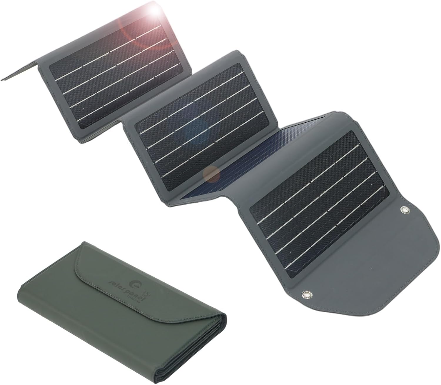 GOODGOODS TYH-L18M Folding Solar Panel, Small, Mobile Battery, Rapid Charging, 18W, Portable, Solar Powered, Charger, High Conversion Efficiency, 23% Type-C Output, USB Output, Mobile Battery, Solar