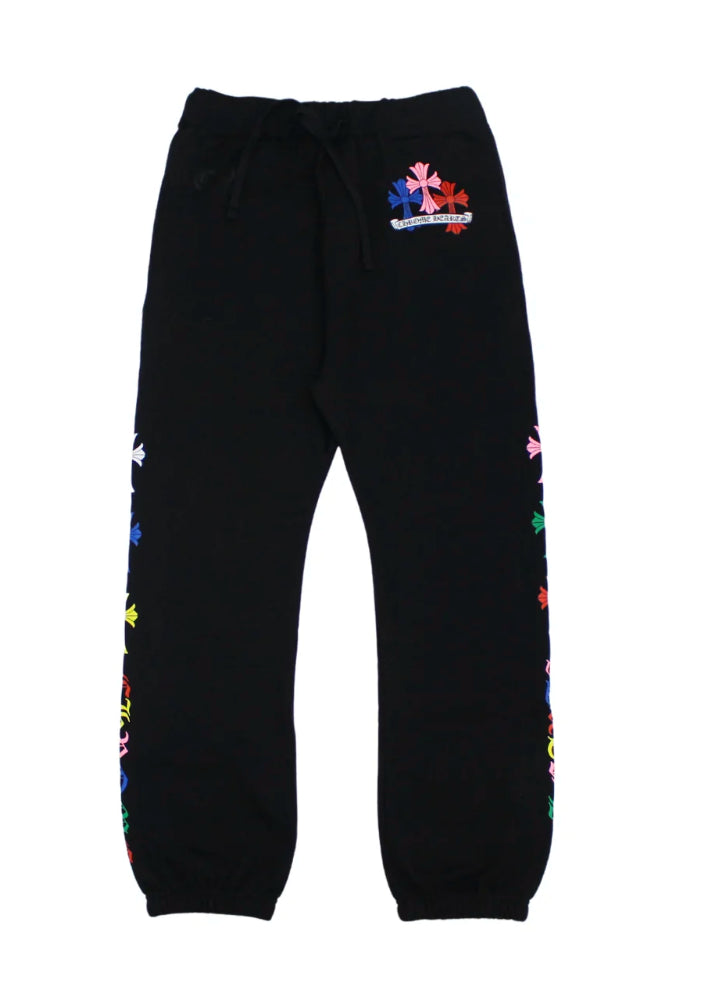 CHROME HEARTS MULTICOLOR CEMETARY BLACK SWEATPANTS