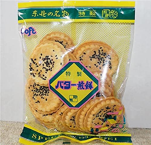 Tohoku Limited, Aomori Prefecture Exclusive, Shiikawa Seika Tohoku Famous Specialty Butter Senbei, Zippered Bag for Convenient Storage, Baked Sweets, 16 Pieces, Senbesi