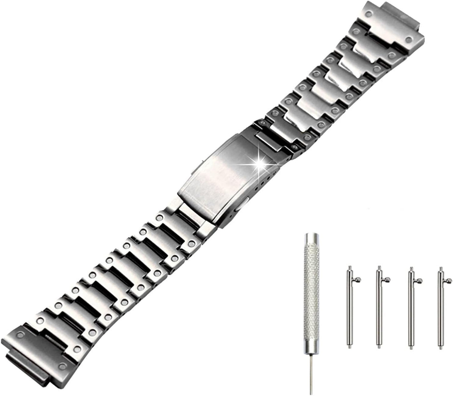 Popular Watch Strap Compatible for G-SHOCK Dedicated G-SHOCK Compatible DW-5600/5000/5035/5025/GW-M5610/B5600/GA110/2100 16MM Wide Custom Stainless Steel Metal Band Metal Custom Men's Watch