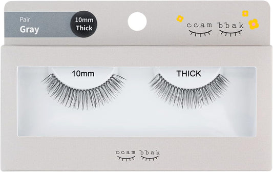 CCAMBBAK False Eyelash Eyelash Pares, Eyelash Extensions, Semi-permanent, Idle Type, 0.3 - 0.5 inches (8 - 12 mm), Matsueku Self Natural, Popular, DIY False Eyelash (0.4 inch (10 mm) Thick (Black))