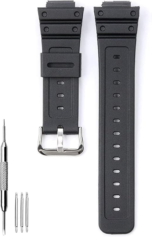 [smine] G-Shock G-shock Belt Replacement Band with Dedicated Tools and Spring Bars DW-5600 DW-6900 G-5600 DW-5000-1JF DW-5700-1JF G-5600RB-1JF G-5700RB-1JF G-5700-1JF G-5700-1JF 10512401 Compatible