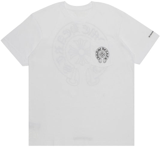 CHROME HEARTS 'CLASSIC HORSESHOE' WHITE POCKET TEE