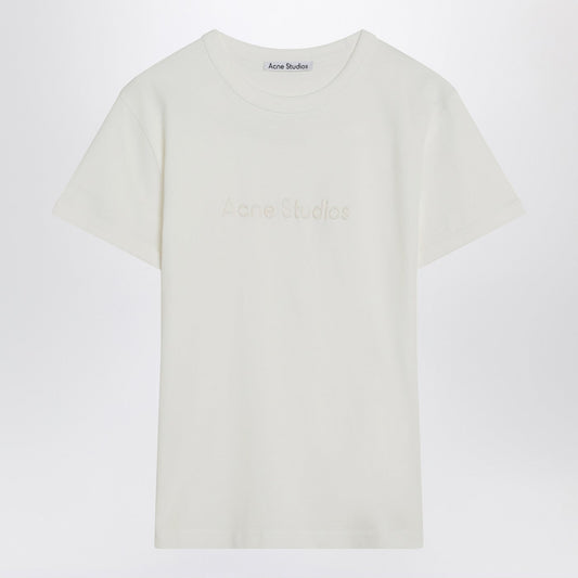 Acne Studios ニキビスタジオロゴ付きのホワイトコットンTシャツ - Image 1