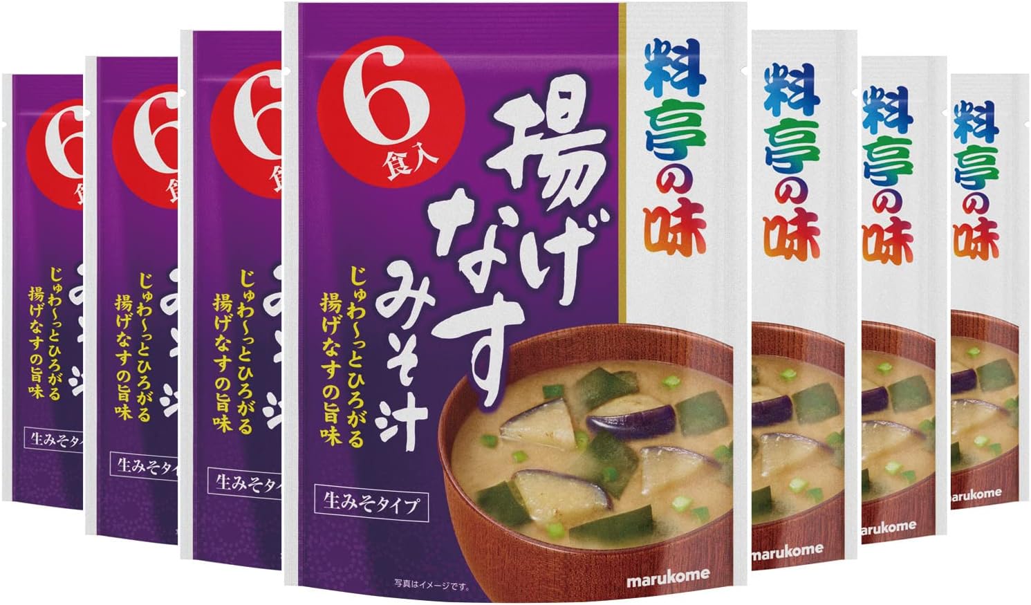 Marukome Economical Restaurant Aji, Fried Eggplant, Instant Miso Soup, 6 Servings x 7 Packs