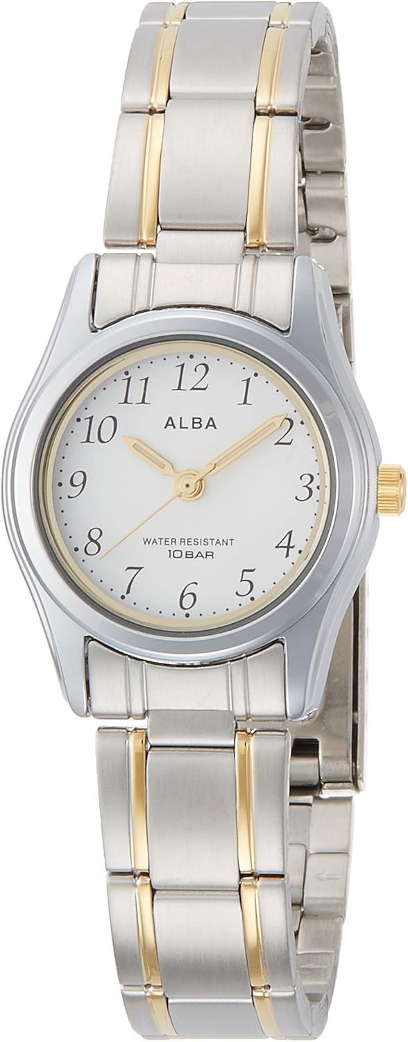 Seiko AQHK431 Alba Quartz Wristwatch, Women's, Standard Model, Rumi Hour and Minute Hand, Silver, Dial color - white, watch