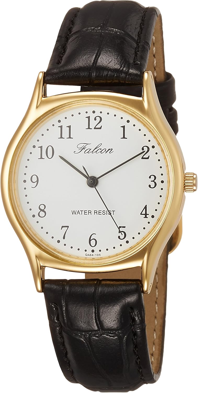 Citizen Q&Q QA64-104 Men's Watch, Analog Waterproof, Leather Strap, Black, Dial color - white, watches Cheap Citizen,Casual