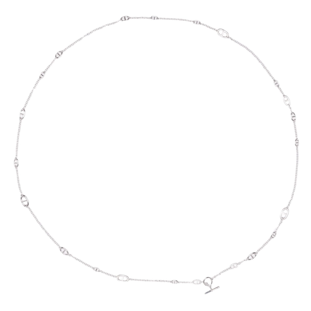 HERMÈS 'STERLING SILVER' FARANDOLE NECKLACE 160CM