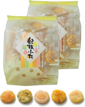 Teppanakomaru Teppayaki, Senbesi, Osechi Saki, Single Bite Size, Individually Packaged, Assorted, Snacks, Tea, Souvenir, Home Use, Large Capacity, Sanshu Honpo Sanshu Confectionery, 5 Types, Approximately 50 Sheets x 2 Bags