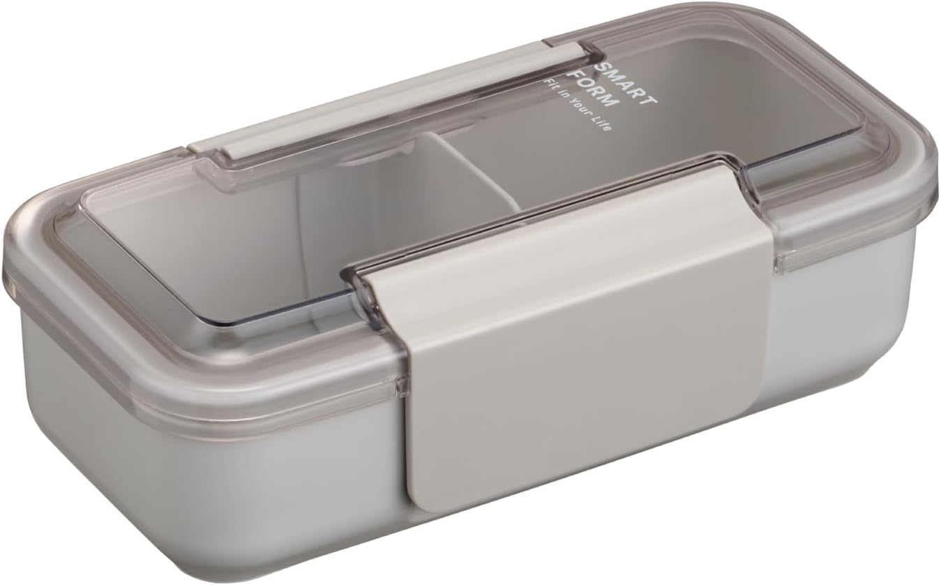 Iwasaki Industries B-1492 LN Slim Men’s 1-Tier Lunch Box, 27.6 fl oz (800 ml), Light Gray, Integrated Washer, Easy to Clean, Microwave Safe, Dishwasher Safe