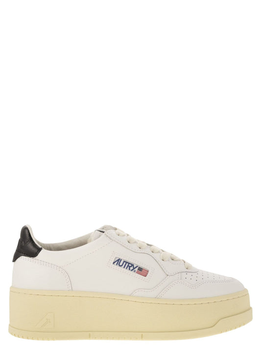 Autry Medalist Platform Leather Trainers - Image 1