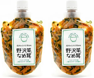 Shinshin Pickles, Enoki Mushrooms in Shinshu, Nozawa Vegetable Nameitake Mushrooms, 6.3 oz (180 g) (2 Bags)