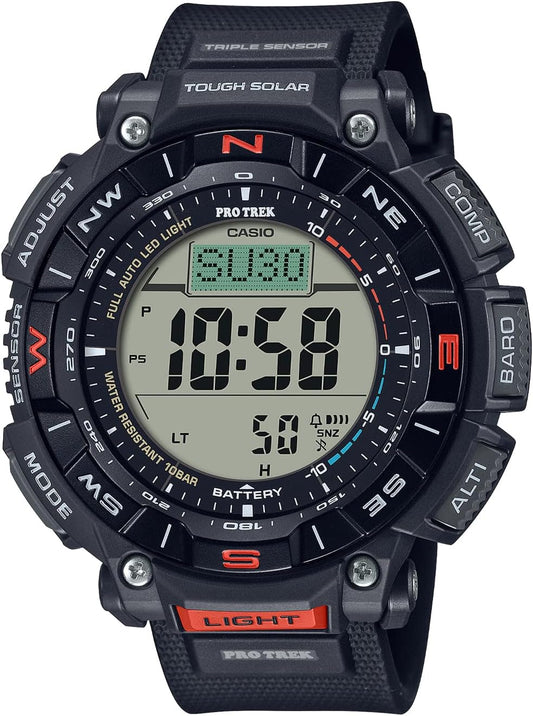 Casio PRG-340 Pro Trek Climber Line Wristwatch, Solar, Biomass Plastic, Black, Digital (Solar)