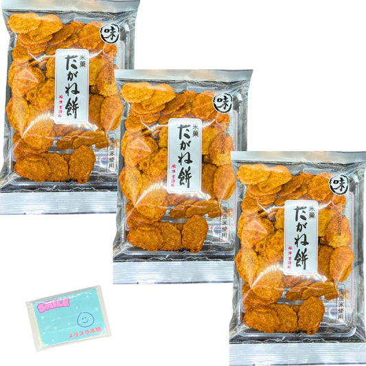 Ajido Takane Mochi 3.2 oz (90 g) x 3 Bag Set ★ Surasura Honpo Original Pocket Tissue Included ★