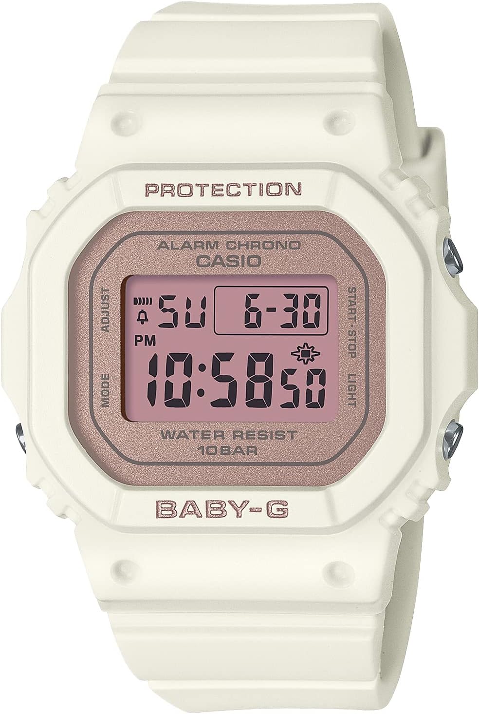 Casio BGD-565 EL Backlight Watch Baby Zee, Limited Model: White/Pale Pink, 1 piece, EL Backlight