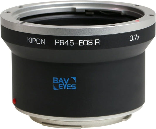 KIPON BAVEYES Pentax 645 - Canon EOS R 0.7X Compatible Lens: Pentax 645 Mount Lens - Compatible Body: Canon RF Mount
