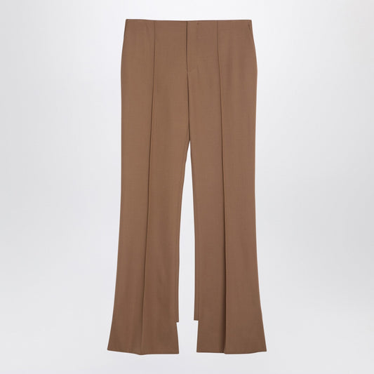 Chloe クロエ・ベージュの非対称ウールのズボン - Image 1