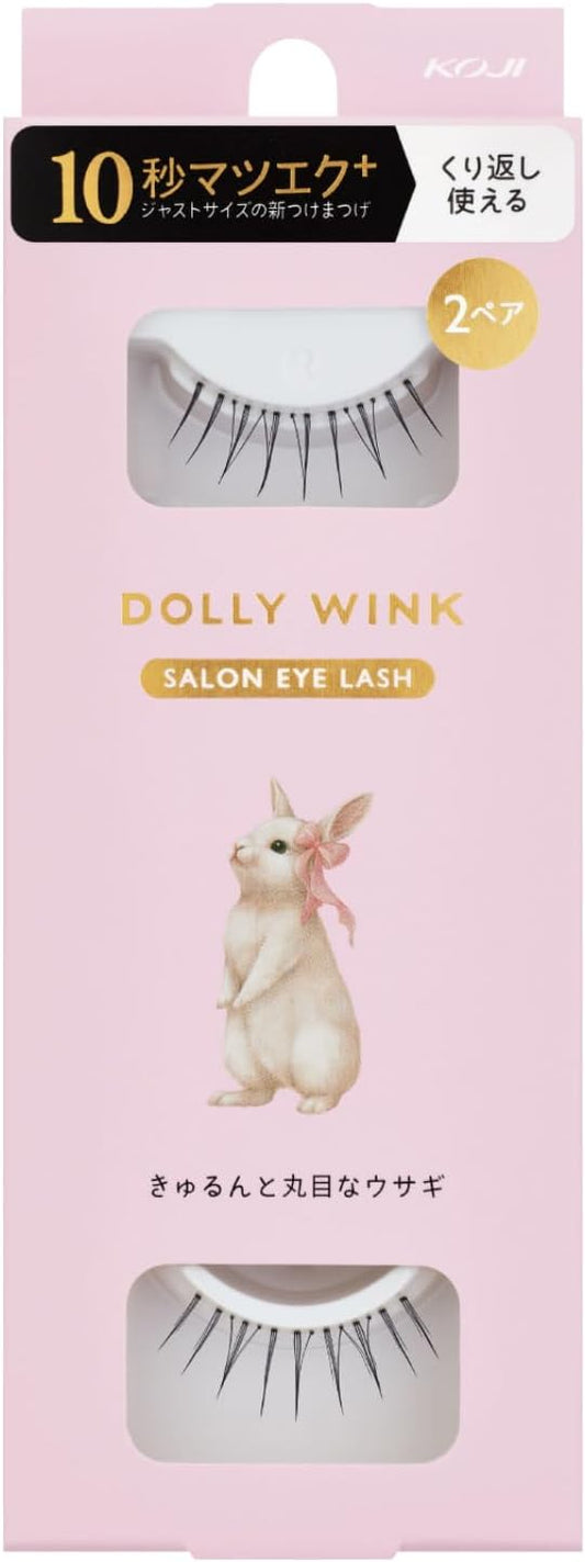 Dolly Wink Salon Eyelash No.18 Curly and Rounded Bunny, 2 Pairs