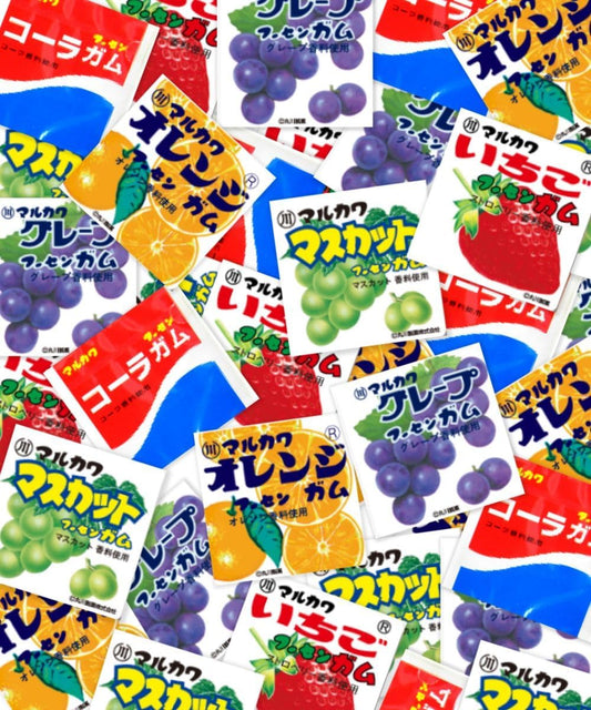 Marukawa Fusen Gum, 5 Types, 100 Pieces, 20 Pieces Each (Coke, Muscat, Grape, Strawberry, Orange), Assorted Variety Gum, Marukawa Confectionery, Box Type, Assorted, Dagashi, Event Gift, GOS Original