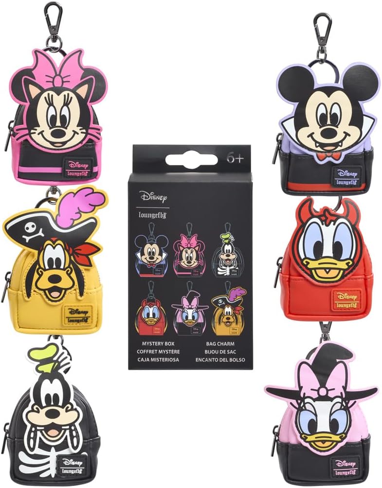 Loungefly Mickey & Friends Halloween Blind Box Mini Mochila Llavero Charm – Entertainment Earth exclusivo (estilo aleatorio)