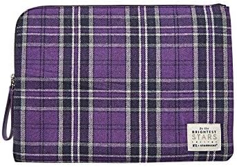 Starbucks BTS Bangtan Boys Collaboration Tartan Check Pouch, Large, Korean Overseas Limited Edition, Not Released in Japan