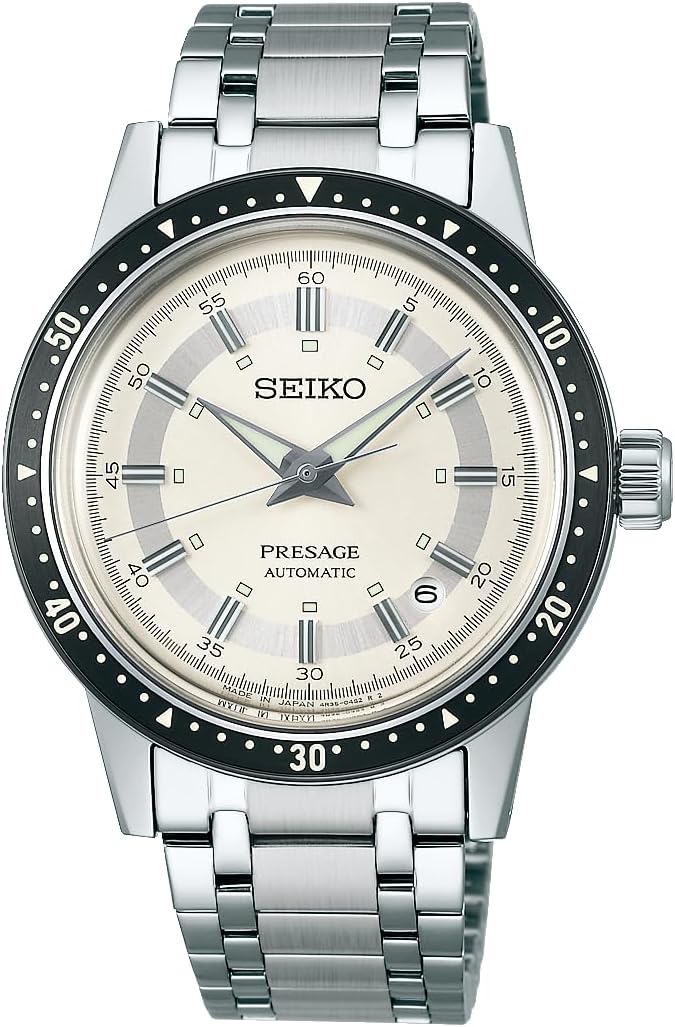Seiko Watch PRESAGE Style 60's Mechanical Men's, Model: Crown Crown Crown Graph 60th Anniversary Limited / Case: Silver / Dial: Ivory, Bracelet Type