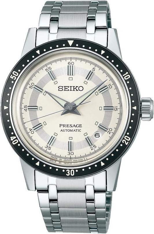 Seiko Watch PRESAGE Style 60's Mechanical Men's, Model: Crown Crown Crown Graph 60th Anniversary Limited / Case: Silver / Dial: Ivory, Bracelet Type