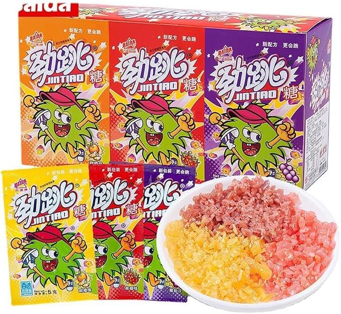 Popping Candy 3g*30 packs, 3 different flavor combinations (orange, strawberry, grape), invigorating popping experience, nostalgic childhood treats, individually packaged, easy to share, fun candy