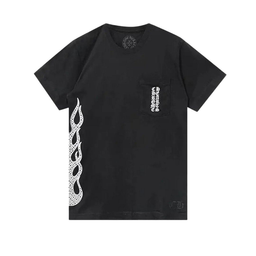 CHROME HEARTS 'BLACK' FLAME POCKET TEE