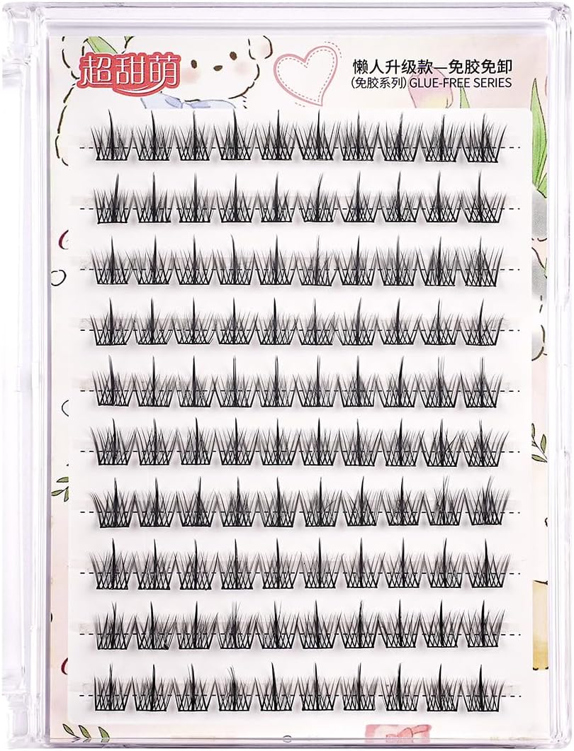 False Eyelashes, Partial False Eyelashes, Self-Adhesive, No Glue, 1 Second Matte, For Beginners, Large Capacity, 10 Pairs, Natural Finish, Lightweight, Comfortable, Durable, Won't Fall Off