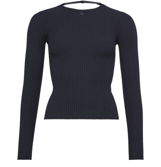 COURREGES ランジェリーストラップ リブニットセーター - Image 1