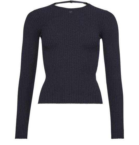 COURREGES ランジェリーストラップ リブニットセーター - Image 1