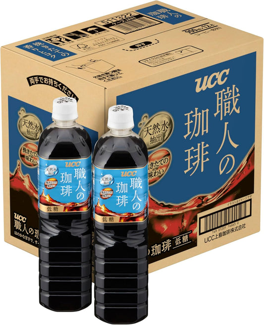 UCC Artisan Coffee Liquid Low Sugar Plastic Bottle, 30.5 fl oz (900 ml) x 12 Bottles
