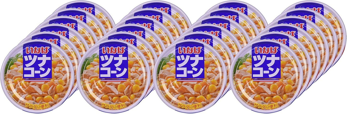 Inaba Foods (Manufacturer Official Product) Inaba Tuna Corn 4.1 oz (115 g) x 24 Packs, No Can Opener Required, Normal Temperature Storage, Emergency Food, Stock, Rolling Stock