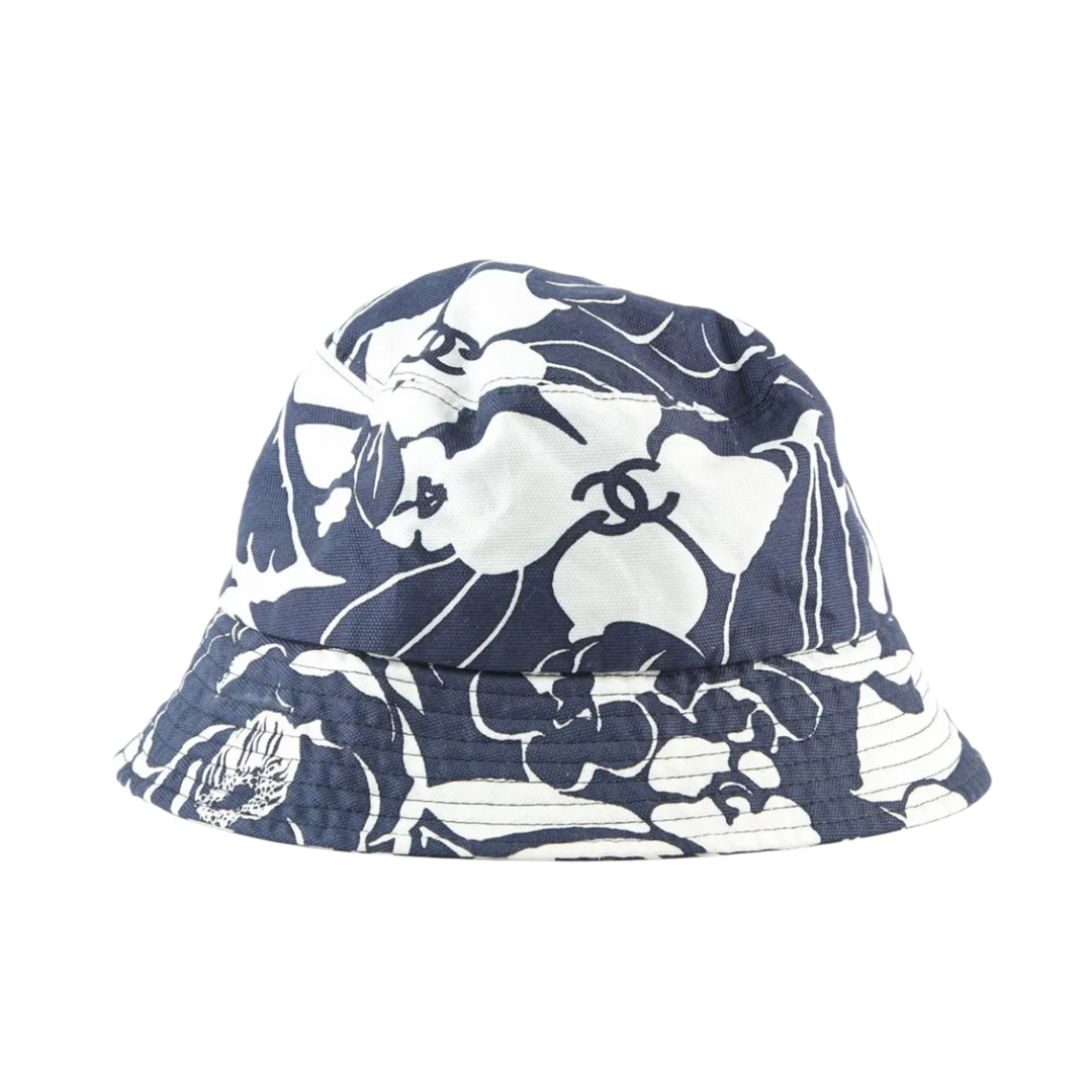 CHANEL 21M 'NAVY TROPICAL CC' BUCKET HAT