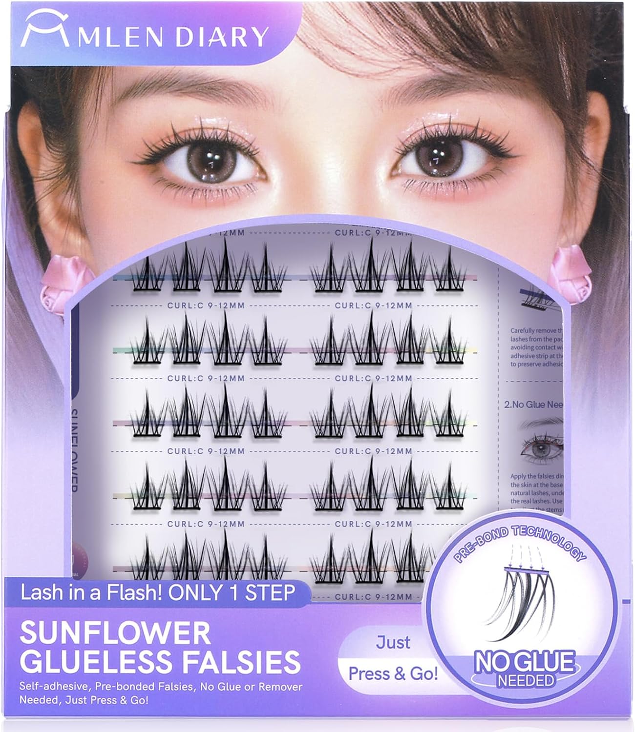 False Eyelashes, No Glue Required, Easy to Apply, 3D False Eyelashes, 56 Bundles, Black, Cute, 3D False Eyelashes, Natural Feeling, Popular, Bunchy Parts, Beginners, No Adhesive, Easy Installation,