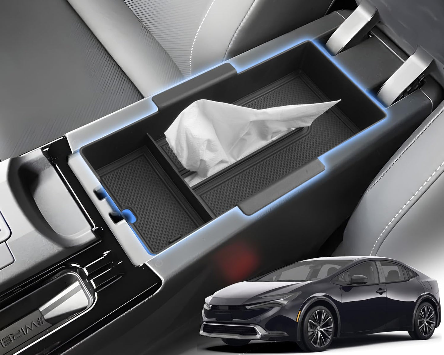 60 Prius Exclusive Console Tray, Prius 60, Console Box, Inner Tray, Center Console, Accessory Box, ABS Material, Anti-Slip Design, Easy Installation, Prius 5th Generation, Accessories, Custom
