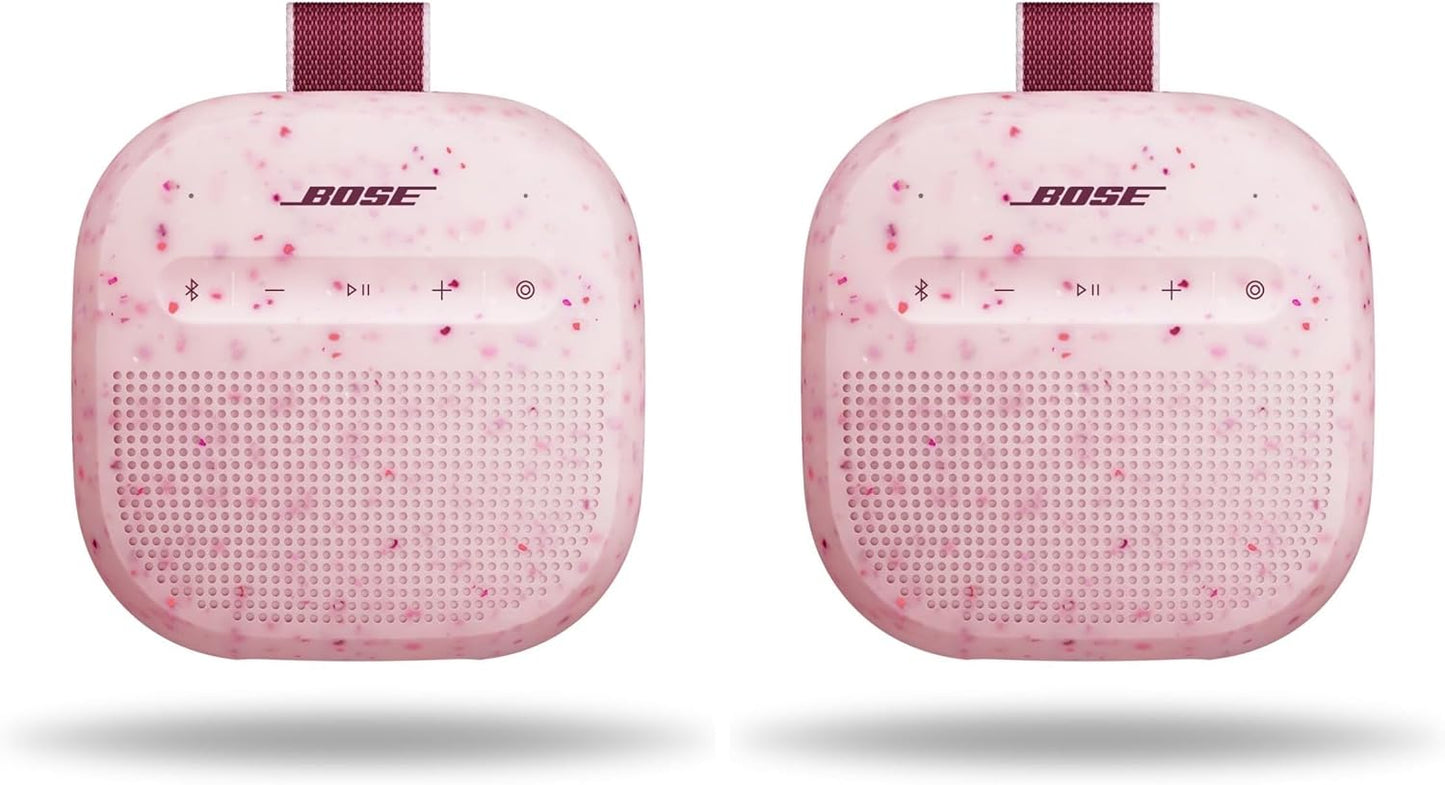 Bose SoundLink Micro Portable Speaker LE (2nd Gen), Up to 12 Hours of Continuous Playtime, Waterproof and Dustproof, Bluetooth Mini Outdoor Speakers, Petal Pink (x2)