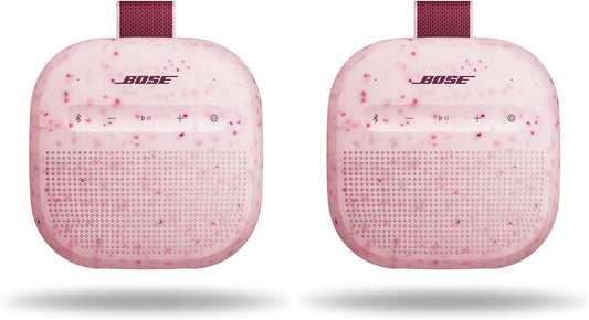 Bose SoundLink Micro Portable Speaker LE (2nd Gen), Up to 12 Hours of Continuous Playtime, Waterproof and Dustproof, Bluetooth Mini Outdoor Speakers, Petal Pink (x2)