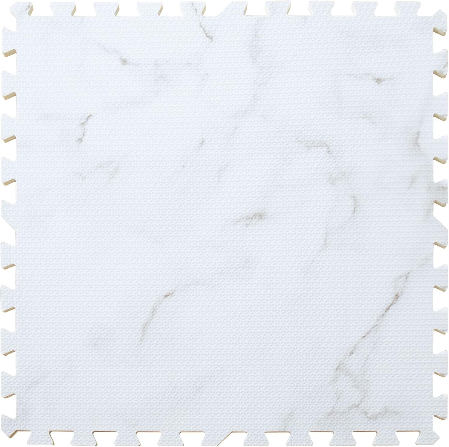Lefurni JH-004(WM) Joint Mat, Marble Pattern, Width: 23.6 inches (60 cm), 8 Pieces, Large, Play Mat, Floor Mat, Soundproof, Waterproof, White Marble